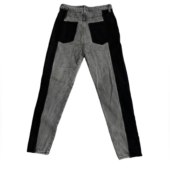 Adika Jeans Two Toned Gray Black Tapered Ankle High Rise Cotton Dark Wash - Picture 4 of 6